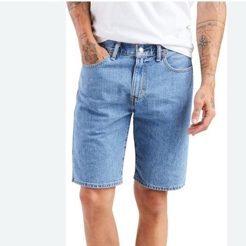 Vtg Levi's 505 100% Cotton Blue‎ Denim Jorts Shorts Men's 38 Waist 10"Length EUC